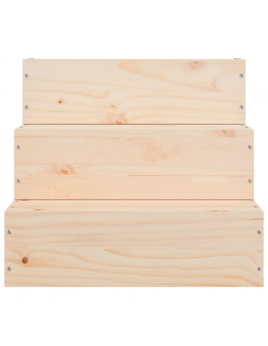 Scala per Animali 40x37,5x35 cm in Legno Massello di Pino