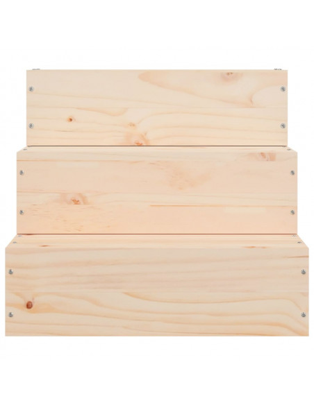 Scala per Animali 40x37,5x35 cm in Legno Massello di Pino