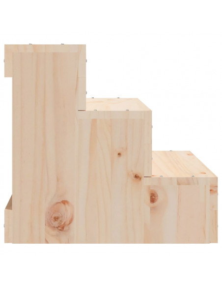 Scala per Animali 40x37,5x35 cm in Legno Massello di Pino
