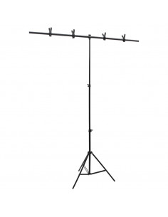 Supporto per Sfondo a T Nero 151x60x(70-200) cm 2