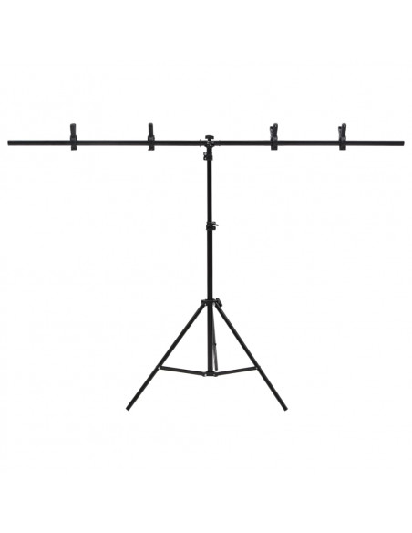 Supporto per Sfondo a T Nero 151x60x(70-200) cm