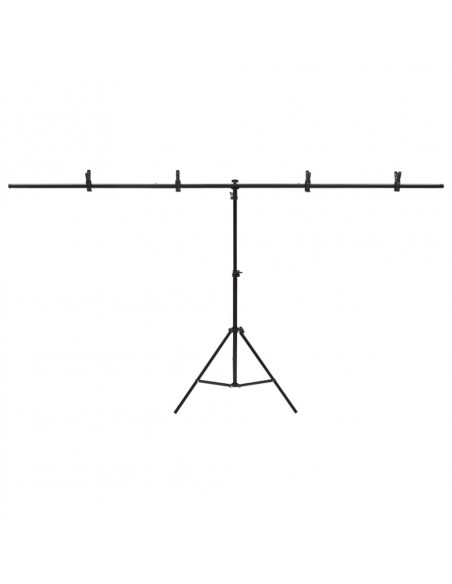 Supporto per Sfondo a T Nero 201x60x(70-200) cm