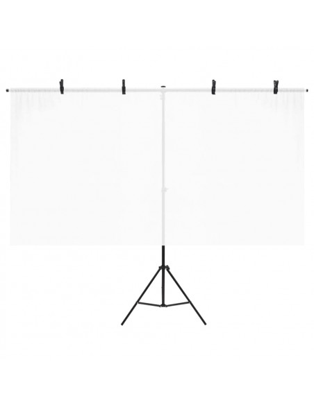 Supporto per Sfondo a T Nero 201x60x(70-200) cm