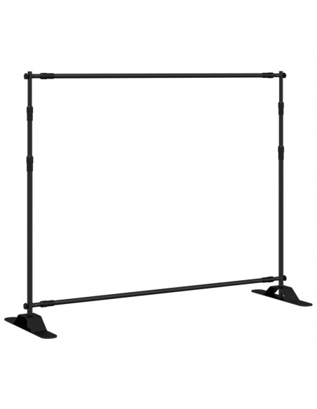 Supporti per Fondali 2 pz Neri 254x243 cm in Acciaio
