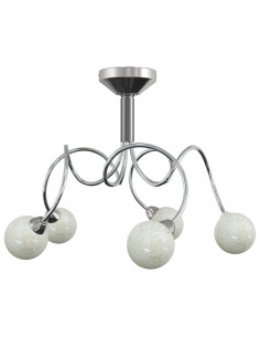 Lampada Soffitto con Paralumi Tondi in Vetro per 5 Luci LED G9 2