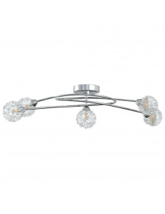 Lampada da Soffitto con Paralumi in Rete per 5 Luci LED G9 2