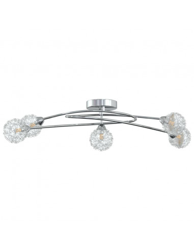 Lampada da Soffitto con Paralumi in Rete per 5 Luci LED G9