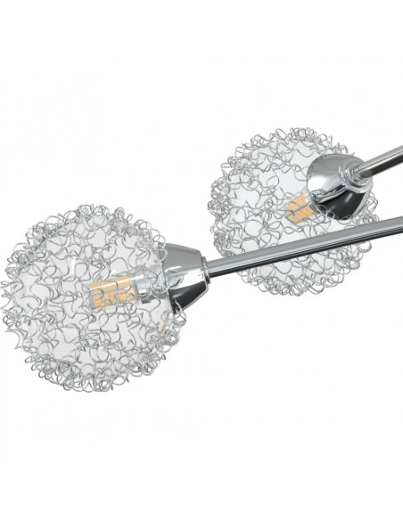 Lampada da Soffitto con Paralumi in Rete per 5 Luci LED G9