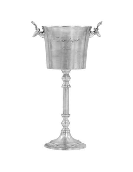 Secchiello per Champagne Alluminio Massiccio 39x29x71cm Argento