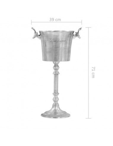 Secchiello per Champagne Alluminio Massiccio 39x29x71cm Argento
