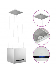 Cappa da Cucina ad Isola Sospesa LCD con Sensore 37 cm Acciaio 2