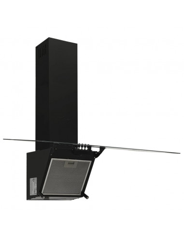 Cappa a Parete 90 cm in Acciaio e Vetro Temperato Nero