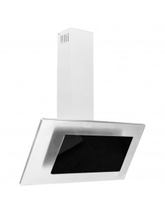 Cappa a Parete 90 cm in Acciaio Inox e Vetro Temperato Argento 2