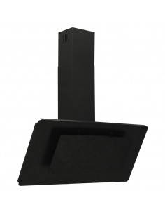 Cappa a Parete 90 cm in Acciaio Inox e Vetro Temperato Nero 2