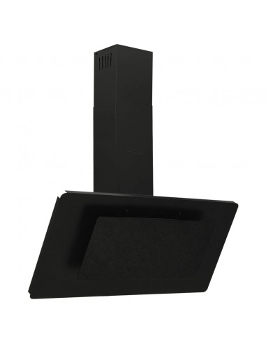 Cappa a Parete 90 cm in Acciaio Inox e Vetro Temperato Nero