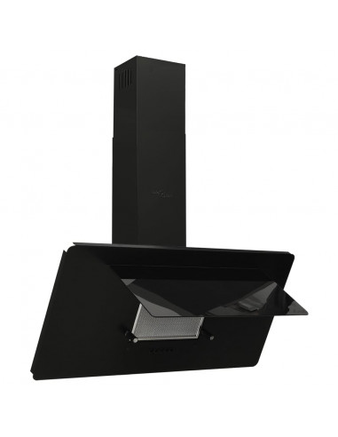 Cappa a Parete 90 cm in Acciaio Inox e Vetro Temperato Nero