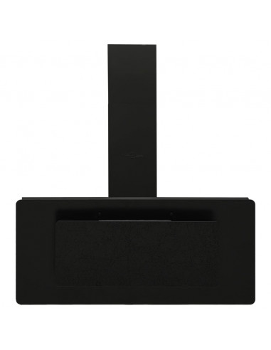 Cappa a Parete 90 cm in Acciaio Inox e Vetro Temperato Nero