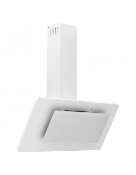 Cappa Parete 90 cm Acciaio Inox e Vetro Temperato Bianco Lucido