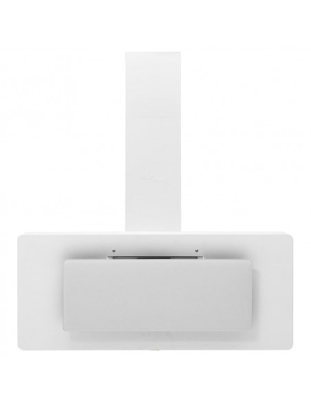 Cappa Parete 90 cm Acciaio Inox e Vetro Temperato Bianco Lucido