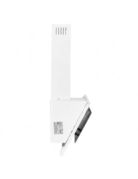 Cappa Parete 90 cm Acciaio Inox e Vetro Temperato Bianco Lucido