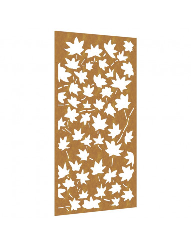 Decorazione Muro Giardino 105x55 cm Foglia Acero Acciaio Corten