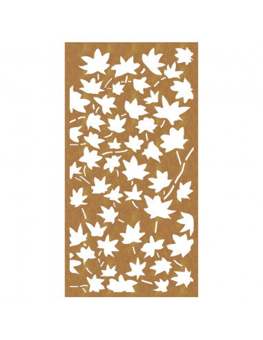 Decorazione Muro Giardino 105x55 cm Foglia Acero Acciaio Corten