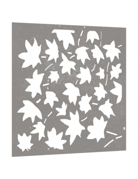 Decorazione Muro Giardino 55x55 cm Foglia Acero Acciaio Corten