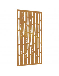 Decorazione Muro da Giardino 105x55 cm Bambù in Acciaio Corten 2