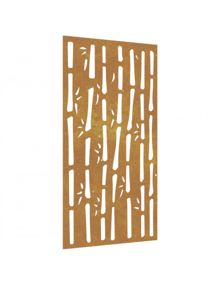 Decorazione Muro da Giardino 105x55 cm Bambù in Acciaio Corten