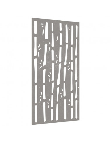 Decorazione Muro da Giardino 105x55 cm Bambù in Acciaio Corten