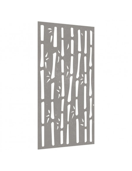 Decorazione Muro da Giardino 105x55 cm Bambù in Acciaio Corten