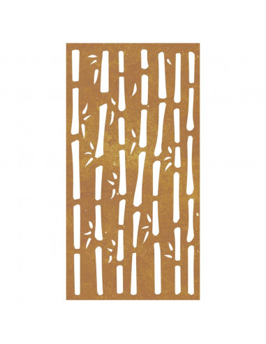 Decorazione Muro da Giardino 105x55 cm Bambù in Acciaio Corten