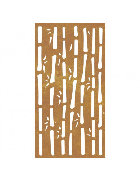 Decorazione Muro da Giardino 105x55 cm Bambù in Acciaio Corten
