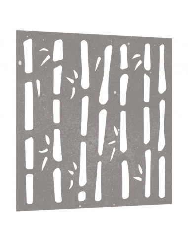 Decorazione Muro da Giardino 55x55 cm Bambù in Acciaio Corten