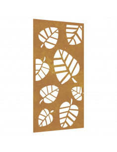 Decorazione Muro da Giardino 105x55 cm Foglia Acciaio Corten 2