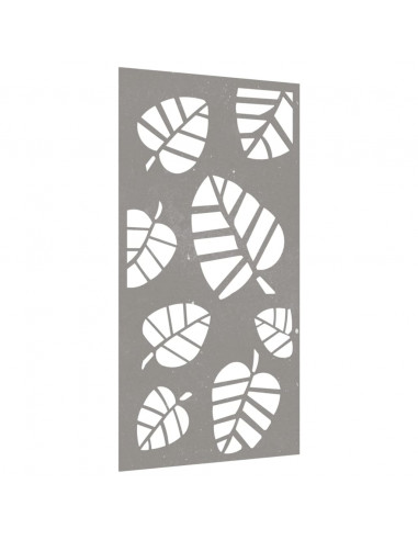 Decorazione Muro da Giardino 105x55 cm Foglia Acciaio Corten
