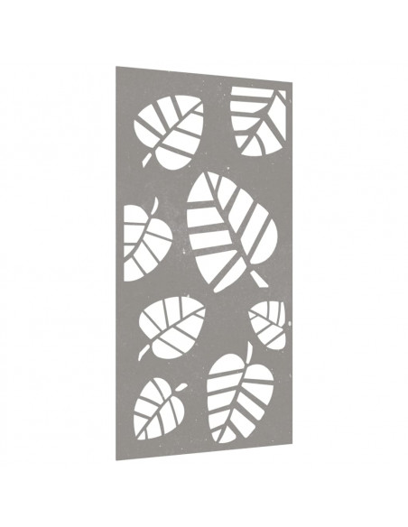 Decorazione Muro da Giardino 105x55 cm Foglia Acciaio Corten