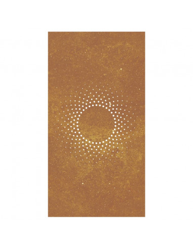 Decorazione Muro da Giardino 105x55 cm Sole in Acciaio Corten
