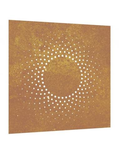Decorazione Muro da Giardino 55x55 cm Sole in Acciaio Corten