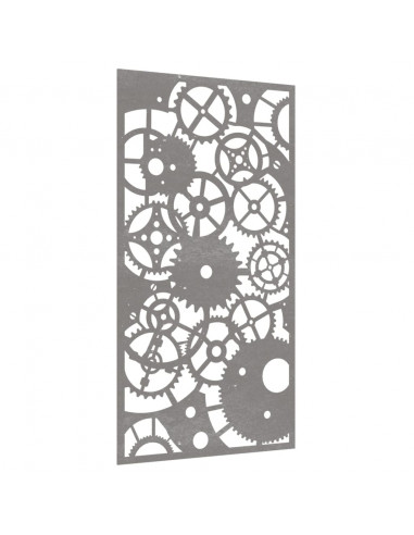 Decorazione Muro Giardino 105x55 cm Ingranaggio Acciaio Corten