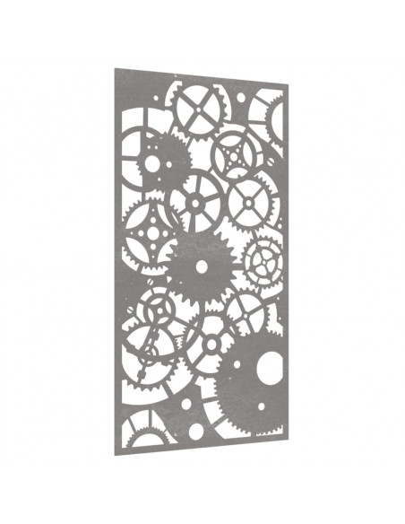 Decorazione Muro Giardino 105x55 cm Ingranaggio Acciaio Corten