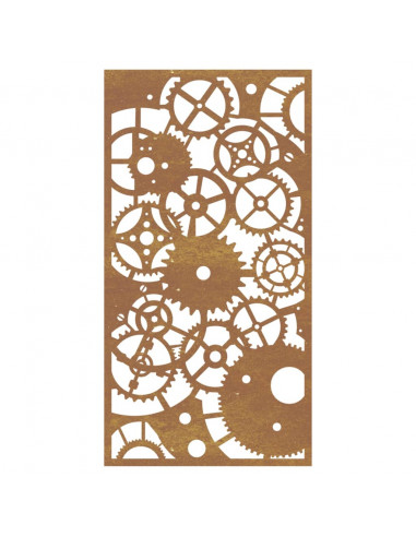 Decorazione Muro Giardino 105x55 cm Ingranaggio Acciaio Corten