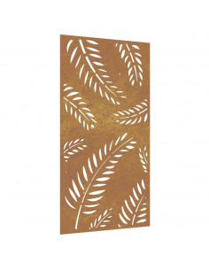 Decorazione Muro da Giardino 105x55 cm Foglia Acciaio Corten 2