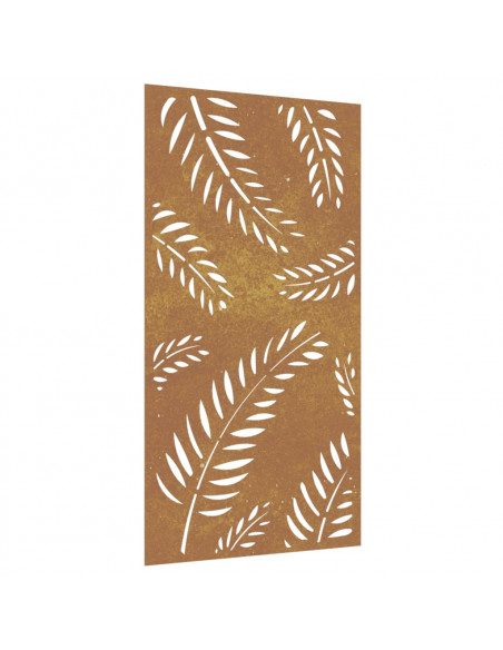 Decorazione Muro da Giardino 105x55 cm Foglia Acciaio Corten