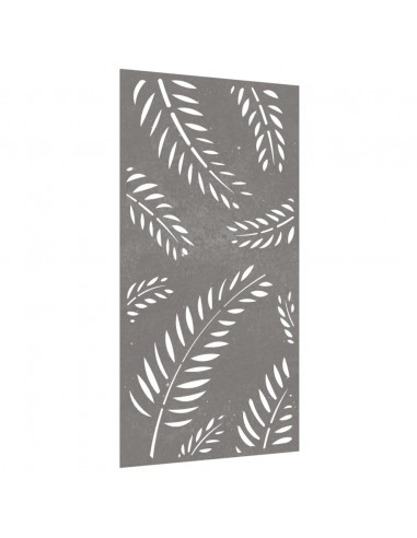 Decorazione Muro da Giardino 105x55 cm Foglia Acciaio Corten