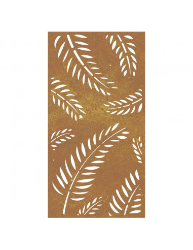 Decorazione Muro da Giardino 105x55 cm Foglia Acciaio Corten