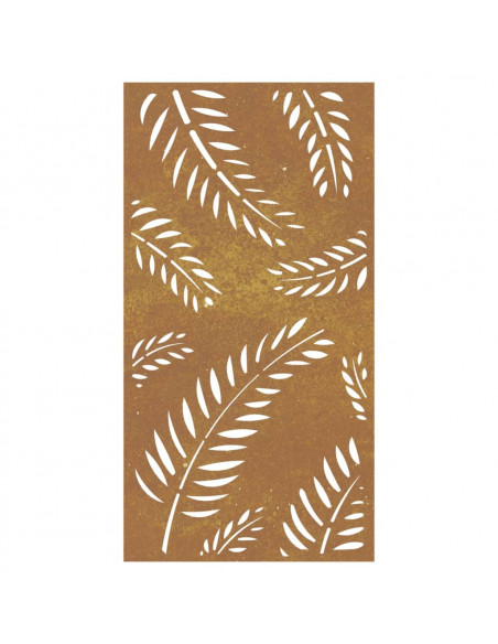 Decorazione Muro da Giardino 105x55 cm Foglia Acciaio Corten