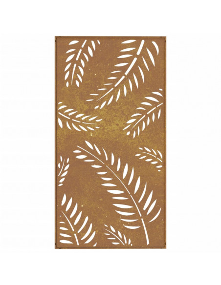 Decorazione Muro da Giardino 105x55 cm Foglia Acciaio Corten