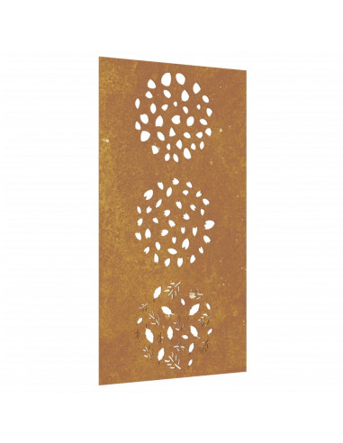 Decorazione Muro da Giardino 105x55 cm Foglia Acciaio Corten