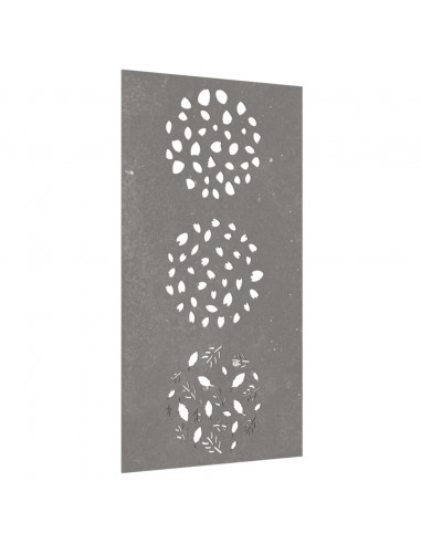 Decorazione Muro da Giardino 105x55 cm Foglia Acciaio Corten
